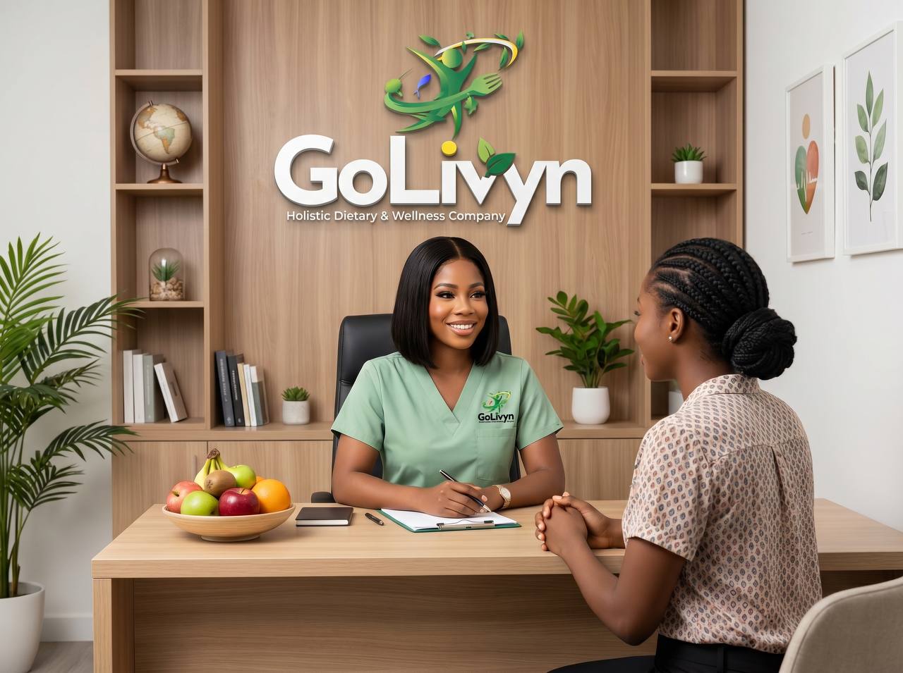 Dietitian consulting a client