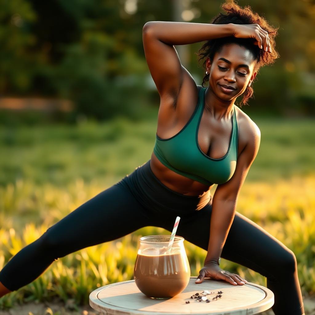 Woman practicing a healthy lifestyle routine